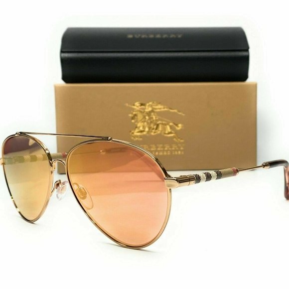 Burberry Women's Rose Gold and Brown Sunglasses - Picture 1 of 3
